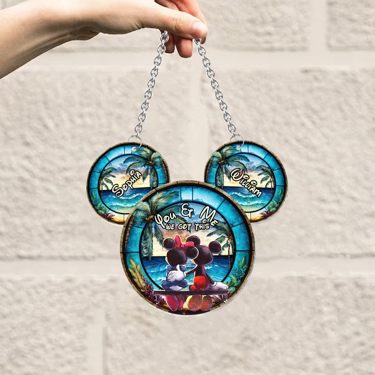 You & Me We Got This – Personalized Mouse Window Hanging Suncatcher Ornament