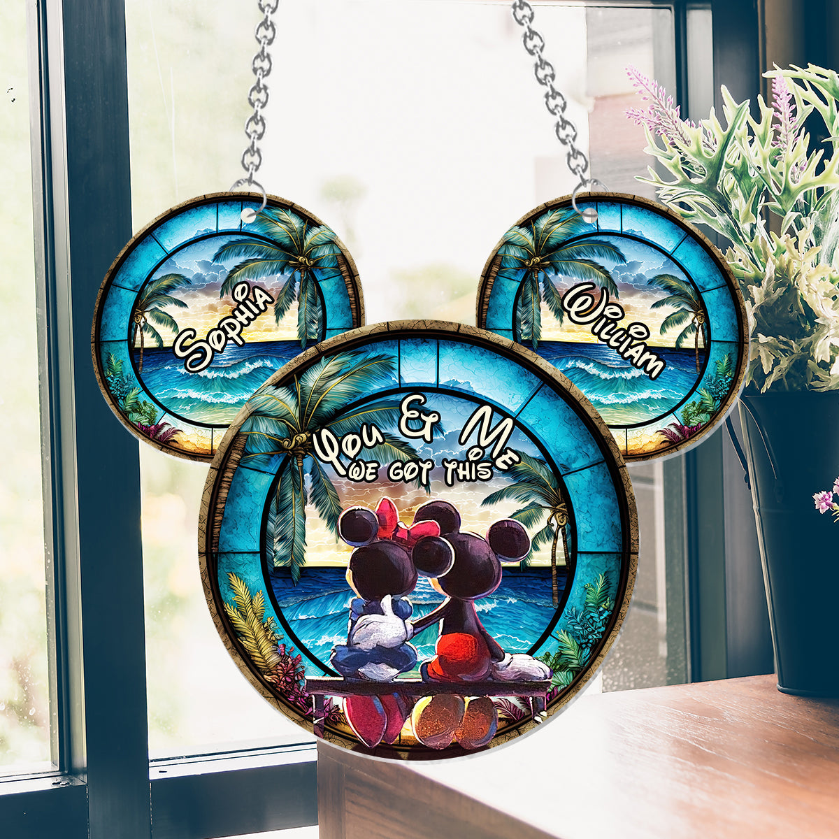 You & Me We Got This – Personalized Mouse Window Hanging Suncatcher Ornament